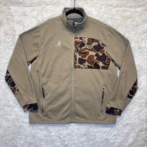 Drake Waterfowl Hybrid Windproof Camo Jacket Alabama Crimson Tide Zip Fleece 2XL